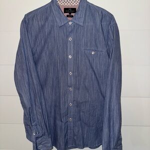 Michael Brandon Casual Blue Button Down Shirt